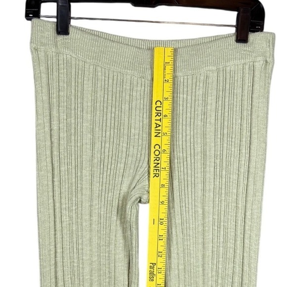 FREE PEOPLE FP Beach Picnic Ribbed Cropped Flares, light Green, Size XS - Picture 4 of 10